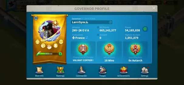 54M Power T5 - Sun Tzu PRIME, Bai Qi, & Liu Che Max Skills - 401 Golden Heads - 800K+ T5 Infantry - Legend City Skin - 5Bn RSS, 323 Days Speedup #534
