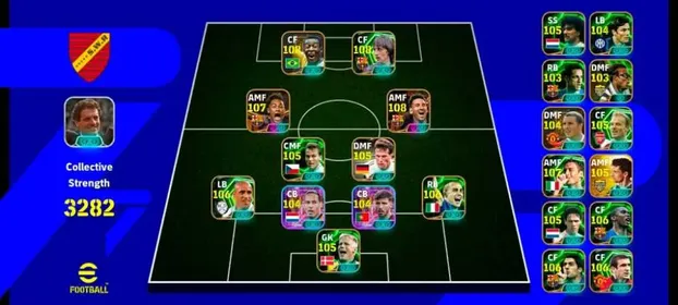 Team Strength 3282+💥MSN TRIO💥PELE 108💥Messi 108💥naymar 107💥ETO, BAGGIO, MOST HYPED GK AND TON OF DOUBLE BOOSTER💥9 Top paid Manager💥Full Balance account💥Only Konami Linked