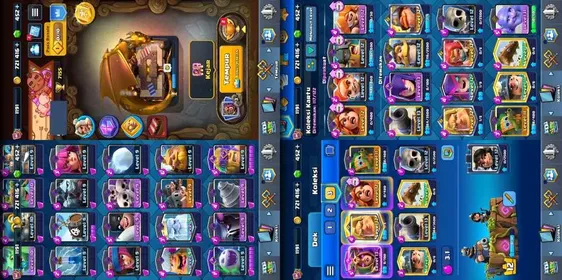 KT 12 | Evolutions 3 | Card Level 13 = 2 | Card Level 12 = 6 | Trophies 7155 | Hero Barbarian Barrel | Accounts Clash Royale