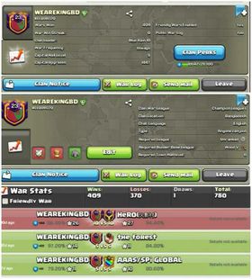 [Champion 1]➤➤Clan Name:WEAREKINGBD➤➤Perfect English Name➤➤Level-23➤➤Capital Hall 9➤➤409 Win 370 Loss