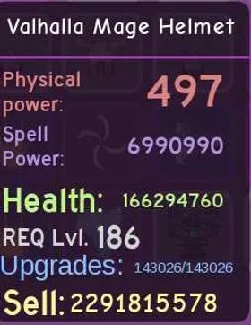 Epic Valhalla Mage Helmet 69 pot || Dungeon Quest Reborn ||