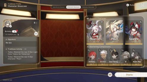 [Asia] TL 4 Female MC | Sparxie with Sign + Pearl with Sign + Dan Heng PT + Sparkle + Archer + Ruan Mei | 2 Golden Companion Spirit
