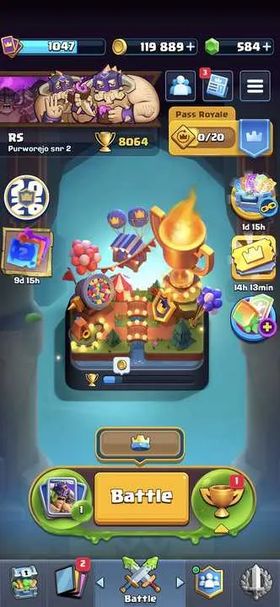 CR | RS | 3 TOWER | 1 HERO | 9 EVO | GEMS 584 | CN FREE | TROPY 8064 | ARENA 21