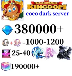 【coco dark server】380000+ Crystals | 1000～1200 Cookie Cutters | random 25-35 Epic Cookies+Eternal Sugar Cookie+Shadow Milk Cookie+Silent Salt Cookie+190000 Rainbow Cube+10000K gold coins|Beast's Heritage Selection Chest is not used|Ancient Cookie Selection Chest|Legendary Cookie Selection Chest | Plot progress 1-3] iOS/Android Cookie Run: Kingdom
