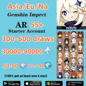 Asia/59300-60000Primogems/55-65 Interwined Fate/130Acquaint Fate/AR50+/Microsoft Mailbox/Email|safe and stable|Male or female option available