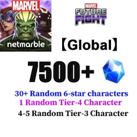 【Global】Marvel Future Fight| 7500+Diamonds| 1 random 4-Tier +30 Random 6-star + 5 Random Tier-3 + Other resources|Android and IOS Compatible|
