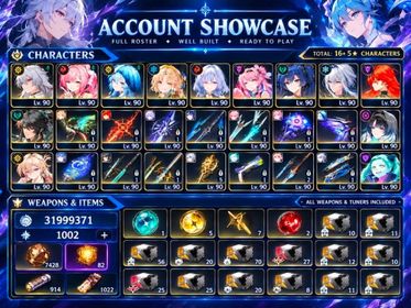 [SEA] 💎 PREMIUM UL80 | C2 Zani | Shorekeeper | Aemeath | Suisui | Yangyang: Xuanling | Rebecca | Denia | Mornye | Lynae | Qiuyuan | Galbrena | Iuno | Augusta | Pity Guaranteed Event Banner Character | Ready To Play | Full Access | Account Age: 545 Days | No Dead Links