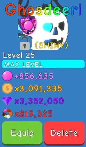 SHINY Ghosdeeri | Bubble Gum Simulator | BGS | SECRET | CHEAPEST | PET