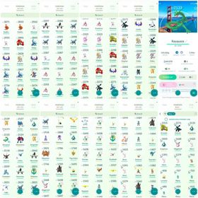 Armored Mewtwo, Rayquaza(San Francisco BG),2×Galerian Zaptos(3000+),HundoMewtwo(Mega BG),Shiny Larvesta, Appletun,Aegislash