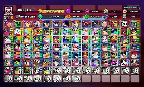 B1145 - 32445 CUPS - 89 BRAWLERS - 13 MAXED - 19 HYPERS - SHELLY 2 PRESTIGE - 118 SKINS - FANGUARD - TICKOYAKI - FULL ACCESS