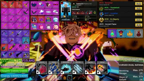 🐲Blox Fruit | Dog Blade [LIMITED] + All Fighting Style + 4 Race V4 + 15k Frags + CDK+HS+DB+S.Guitar + Max Level | Visit my shop for more epic deals!