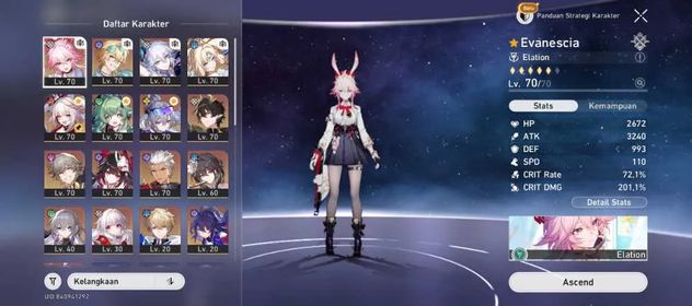 Asia | TL60 | Male | Evanescia Signature + Sparxie + Yao Guang + Silverwolf Lv.999 + Pearl + Aventurine Waveflair + Archer + Danheng PT + Huohuo E1 | Story Luofu | Username Unset Birthday Unset