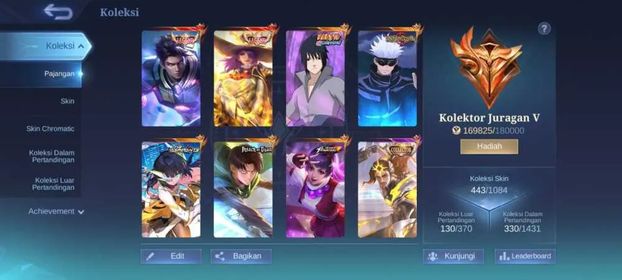 #1Y | 2 Legends Alucard Lesley| 17 Event Skins | Deluxe Recall | 443 Skins | Instant Login