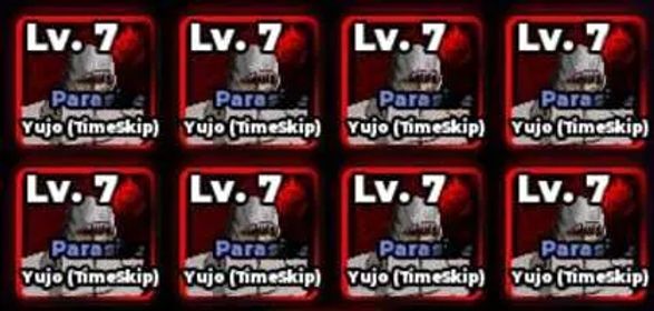 1x Parasite Yujo (TimeSkip) Lv. 7 With Cursed Trait - Roll Anime to Fight