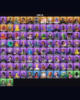 98 Skins Lara Croft ⭐️ Homer Simpson ⭐️ Poised Playmaker ⭐️ Erisa ⭐️ Rebirth Raven ⭐️ Doctor Slone ⭐️ Agent Jones ⭐️ Sunny ⭐️ Guggimon ⭐️ Raz ⭐️ Cluck ⭐️ Neymar Jr ⭐️ Spire Assassin ⭐️ Tarana ⭐️ Sub-Zero (MK3) ⭐️ Sentinel ⭐️ Kymera ⭐️ Evi m9505149506