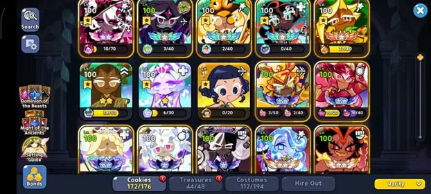 (Sv Dark Cacao) 172/176 Cookies + All Beast n Awaken + 1.000.000 💎 Diamonds + 18.000 Rainbow Cubes + Timekeeper, Ananas, Nether Queen Cookies etc