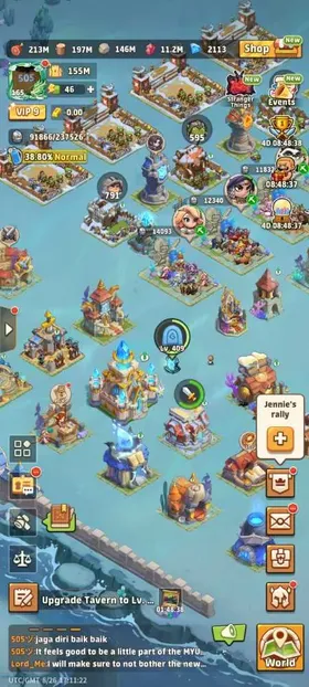 TH064 | Android/iOS | 165M Power | VIP 9 | Server 419 | 16 Mythic Heroes | 11 Castle Skins | Heroes Skins | 4 March Team | 59,3M Main Team | 40,1M Second Team | 36,2M Third Team
