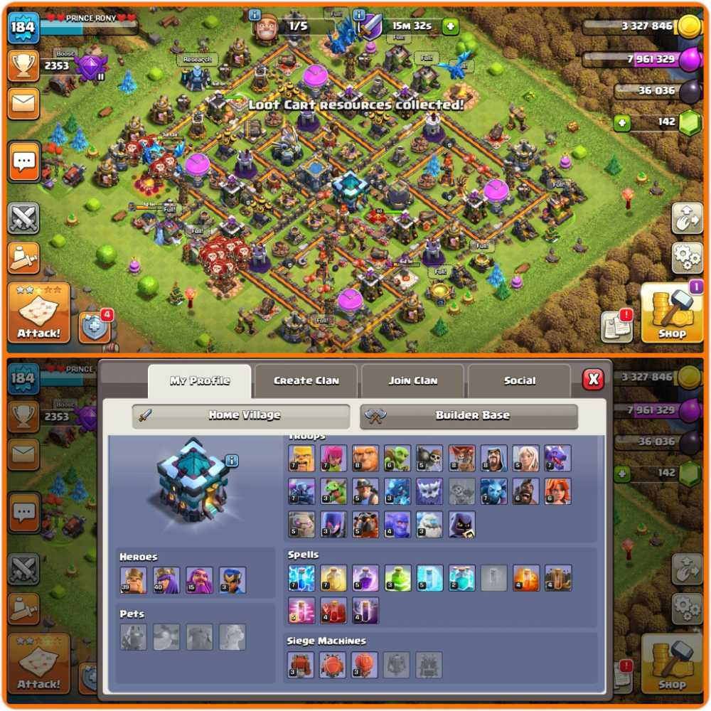 Android| Ios both|| [ Th13 Semi maxed base || Good, Strong Defence || Decent troops || Good hero's || Cheap || Full email access will be provided||