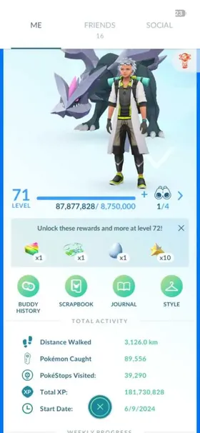 Pokemon Go Level 71 with Shiny Kyurem Special Background (181M EXP)