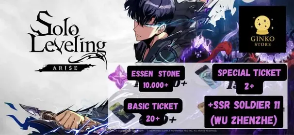 Reroll||Solo Leveling Arise 10.000 Essenstone Ticket Single Pull 20+Special Ticket 2+SSR Soldier11(Wu Zhenzhe)