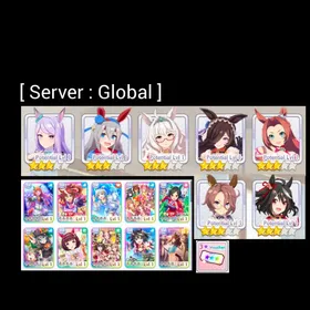 [ GLOBAL ] Starter Uma :  Tamamo Cross + Kitasan Black + Rice Shower (Halloween) + Narita Taishin (Difference Engineer) + Biwa Hayahide (Christmas) + Kawakami Princess + Mejiro McQueen + 10 Support Card