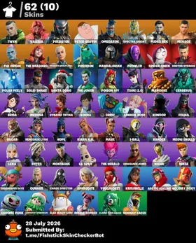 🔥PC/PSN/XBOX 🔥62 skins 💥Twyn 💥 Valeria 💥 Predator 💥 Peter Griffin 💥 Omegarok 💥 Spectra Knight 💥 Midas Rex 💥 Menace 💥 The Origin 💥 The Imagined💥850 VB