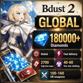 Global | 180000+ Diamonds, 2700 Single draw coupon, 5-star Recruitment Tickets *3, 100-160 UR weapons, Five-star coupons*3-5, random 40-60 five-star clothing