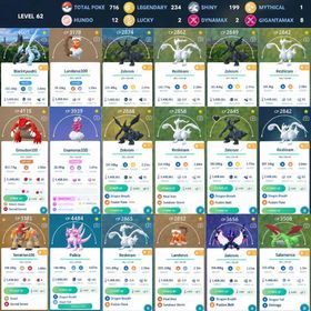 4600 CP BLACK KYUREM SPECIAL BACKGROUND | IV100 4100 CP GROUDON | 12 HUNDO | 2 LUCKY | 8 GIGANTAMAX | 2 DYNAMAX  | 1 MYTHICAL | 234 LEGENDARY | 199 SHINY | 202 SPECIAL | 8 SHADOW | 716 POKEMON | 275x ULTRA BALL  Account Details  Level: 62    Total XP: 43,787,036    Stardust: 5,608,061    Pokémon Storage: 716 / 900    Item Storage: 975 / 1,125 Pokémon Overview  Legendary: 234    CP 2000+ Pokémon: 213    Shiny: 199    Special Search (@special): 202    Perfect (4★ / 100% IV): 12    Event Pokémon: 51  Location Background: 49    Special Background: 37    Shiny Legendary: 14    Shadow: 8    Gigantamax: 8    Location Background Shiny: 4    Adventure Effect: 4  Dynamax: 2    Lucky: 2    Mythical: 1   Key Resources  Dialga Candy: 67 | Candy XL: 21    Zamazenta Candy: 28 | Candy XL: 28    Crowned Shield Energy: 420    Mewtwo Candy: 59 | Candy XL: 31    Mewtwo Mega Energy X: 400   Main Items  Ultra Ball: 275  Golden Razz Berry: 114  Revive: 97  Hyper Potion: 92  Rare Candy: 86  Max Revive: 79  Incense: 30  Silver Pinap Berry: 32  Star Piece: 12  Rare Candy XL: 12  Poffin: 12  Purified Gem: 12  Lucky Egg: 13  Fast TM: 10  Charged TM: 9  Premium Battle Pass: 9  Rocket Radar: 2  Elite Fast TM: 1  Elite Charged TM: 1