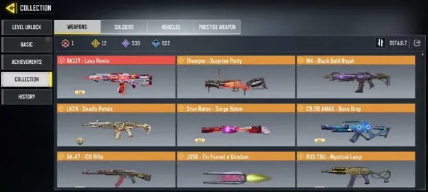 Save only Activision - Ak 117 mythic - Gun Legend: 12 -Epic Gun: 330 - Epic character: 148 (urban tracker - kui ji - manta ray )