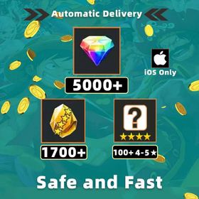 ①⚡iOS Only⚡[5000+ Gems][1700+ GF][100+ 4-5★][Bandai ID][Automatic Delivery]