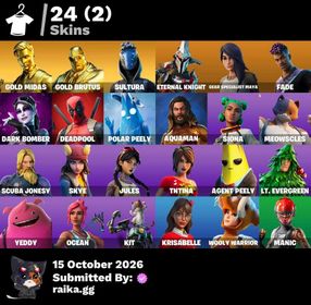 👑 [PC/PSN/XBOX] 24 SKINS 🍀 GOLD MIDAS 🍀 GOLD BRUTUS 🍀 SULTURA