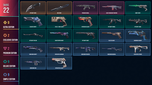 🥑 AP 🥑 2 KNIFE 🥑 22 SKINS 🥑 VALUE: 7900 VP 🥑 Byteshift Knife 🥑 Bolt Knife 🥑 Gaia's Vengeance Phantom 🥑 Forsaken Vandal 🥑 ATLAS // CMD Classic 🥑 Heartstopper Ghost 🥑 Interhelm Classic 🥑 Byteshift Vandal 🥑 Byteshift Outlaw 🥑 Comet Ghost 🥑 Solarex Sheriff 🥑 Byteshift Judge 🥑 Byteshift Ghost 🥑 Doom Wing Phantom 🥑 Refractrix Classic 🥑 Doom Wing Shorty 🥑 RANKED READY 🥑 199 LEVEL 🥑 INSTANT DELIVERY 🥑 FULL ACCESS 🥑 ForE6 🥑