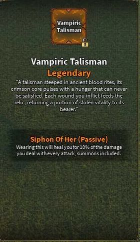👑The Veil - Vampiric Talisman Legendary✅