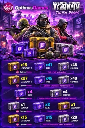Twitch Drop (276) Cases | 58 Leg + 107 Rare + 111Common |  ALL DAYS