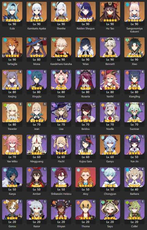 ⭐️Asia⭐️INSTANT DELIVERY⭐️AR 58⭐️15x5* CHARACTERS⭐️5x5* WEAPONS⭐️YAE ...