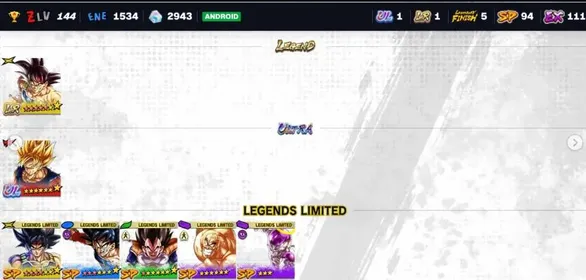Ultra 🔹 🐉 Dragon Ball Legends 🔹 LR 12* Bardock 🔥LL 11* Bardock 🔥LL 10* Goku & Bardock 🔥LL 8* Vegeta 🔥LL 6* Nappa 🔥1 UL 🔥1 LR 🔥5 LL 🔥94 SP 🔥ANDROID