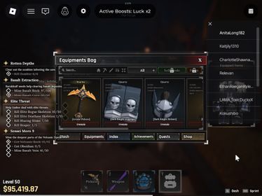 ID 401:LV 50 95K Coin Arcane Pickaxe - Race Angel |Unverified Account|Auto Delivery|The Forge