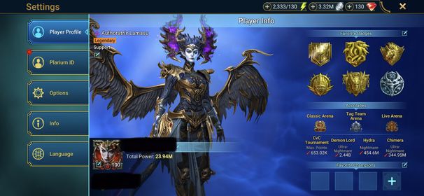 [4 Mythical Champions][23.94M] Lady Mikage,Calamitus,Embrys,Karnage + 258 LEGENDARY (Marius(5*),Leonardo(5*)+Donnie+Raph+Mich(5*),Titus+Wixwell+Senna,Tormin+Hilvi(5*),Narses+Ankora x2,Leo,Lamasu,Harima x2…) + 1k UNM + 1k NM HYDRA +1k UNM Chimera