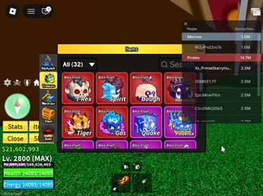 ID 629:Level 2800+God+ Tiger Gas Dough Mammoth T-rex Spirit Inven|Unverified Account|Auto Delivery|Blox Fruits