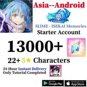 B2 [Asia/Android]13000+Diamonds+22 Random Five Stars+The account contains the hero in the picture+Starter account+Slime Isekai memories