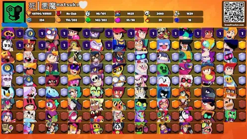48K Trophies LVL195 | 98/104 Brawlers | 26 Max Brawlers - 14 Hypercharges | 214 Skins | 603 Pins | 328 Icons | 165 Sprays