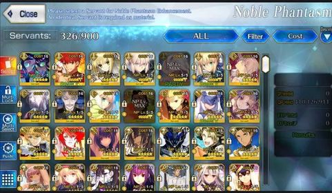 FT489 – FGO NA Veteran Whale Account | 95 WNP, 73 SSRs, NP5 Altera, NP5 Arjuna, NP4 Muramasa