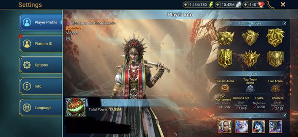 [6 Mythical Champions][17.35M] Lady Mikage(6*)/x2,Gharol,Anahia,Embrys,Karnage + 186 LEGENDARY (Marius(5*),Leonardo(5*)+Donnie+Raph+Mich,Titus+Wixwell,Tormin+Hilvi(5*),Siphi(6*) 460+Rotos...) + 1k UNM + 1k NM HYDRA + 1k UNM Chimera + Mythic relic x7