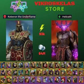 Starter acc with Keberon : 93k energy / 64 mln coins / Helicath, Minaya, Vergumkaar, Arix, Ninja + 22 Login Legendaries