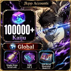 Global | Single Draw Scroll X40, 100000+ Kaiju, Yuta Okkotsu, SSR Recall Illustrated Book 0-5, SSR roll 3 | Ready Stock
