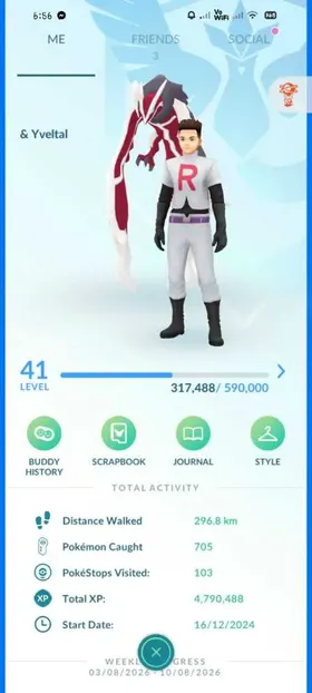 #24[Lv.41] ✨💯 Shundo Baxcalibur with Glaive Rush  • ✨💯 Shundo Inteleon with Hydro Canon  • ✨🧬 Shiny Mega Mewtwo X (12/13/11)  • ✨🧬 Mega Mewtwo Y (12/12/15)  • ✨ Shiny Origin Dialga  • ✨ Shiny Yveltal  • 💯 Hubdo Kyogre  • 💯 Hundo Uxie  • 💯 Hundo Azelf  • 🧬 Mega Latios • 🧬 Mega Latias • ♉ Primal Groudon  • ♉ Primal Kyogre  • ♨️ D-Max Kubfu • ♨️ D-Max Moltres (12/15/14)  • ✨🧬 Shiny Mega Gallade (15/13/13)  • ✨ Shiny Eelektross with Volt Switch Move  • ✨ Shiny Galarian Rapidash with Wild Charge Move  • ✨ Shiny Leavanny with Shadow Claw Move  • ⭕ Hoopa Unbound • 🇩🇰 5 Pikachus with 2026 Coppenhagen LEGO BG (1 Shiny) • 🇯🇵 24 Pikachus with Japan Stamp Rally Location BG • 🇯🇵 Moltres with Japan PokeKanto Location BG • 🇯🇵 Baseball Pikachu with Stadium Location BG • 🏞️ Pokemons with 2026 Go Fest Special BG • 🧪 335k Stardust • 💥 89 Legendaries and Mythicals • 👽 7 Ultra Beast • ✨ 13 Shinies • 💯 17 Hundos • 🌑 13 Shadows • 🧬 41 Megas (12 Different Pokemons) • 🏹 0 Adventure Effect • ♨️ 17 Dynamax • 📛 0 Gigantamax • 🎉 17 Event Pokemon • 🏞️ 22 Special BG • 🏞️ 26 Location BG