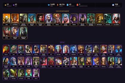 [STARTER]Arbiter+Lanakis+Artak+Wukong+Rathalos+Scyl+Adelyn+Visix+Yannica+Loki+Skeletor+Alice+Leminisi+Michelangelo+43Epics