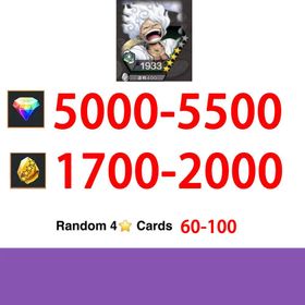 Global|Android/Only|5000-5500RD|1700-2000GF+Nika Luffy 5+60-80random 4-star characters100% Safe Account|