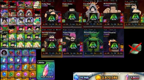 X9 0.1 Unbound Secret Gohan ( Prodihy (Rage) ) l Crow (Black Fire) l Megumi ( Secret Shadow ) l 8th sword l Carrot l puppet l Drak mage l Bioinsect l Vegeta l Reroll 1800 Anime Expeditions