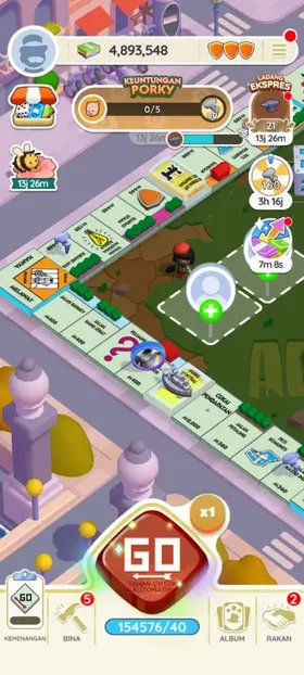ACCOUNT MONOPOLY GO LEVEL 72 150K DICE